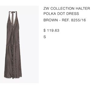 Zara Collection Polka Dot Halter Dress
